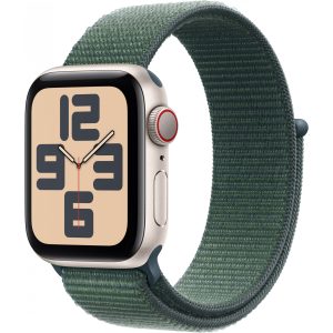 Orë e mençur Apple Watch SE GPS + Cellular 40mm Starlight Aluminium Case with Lake Green Sport Loop