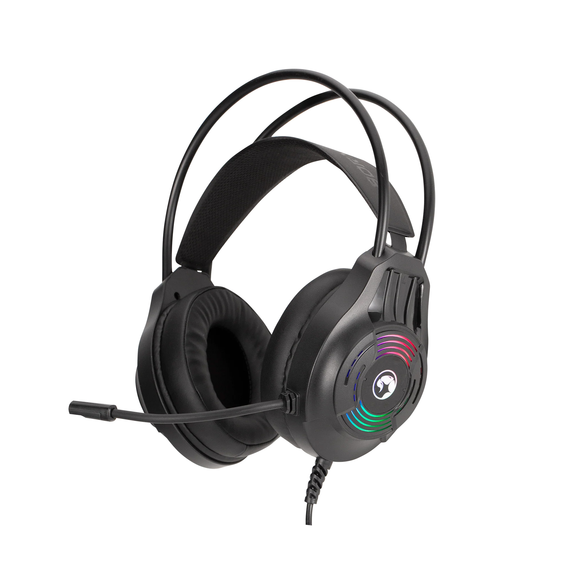 Kufje gaming Marvo H8326 / 20KHz / 89dB±3dB / RGB backlight / Microphone 360°omnidirectional / USB+3.5mm / Të zeza