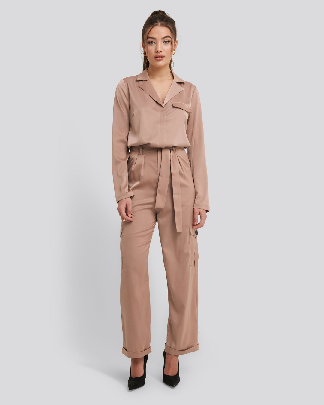 Pantallona Lounge Satin - Dusty Pink