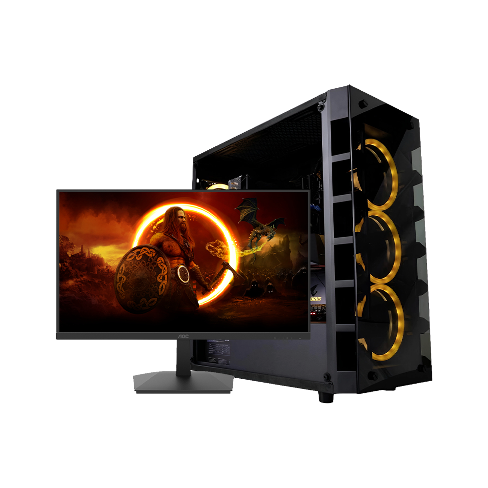 Kompjuter Gaming FLASH / i5-12400F / 32GB / 500GB / RTX 3050 6GB / Case SOLAR SYSTEM / I zi + Monitor AOC 24G15N2 / 24 Inch