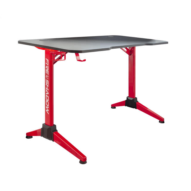 Tavolinë Gaming White Shark Fire Shadow / RGB / USB 5V / 1200x600x750mm (1200x600x18mm – tabela) / 100 kg / Nga çeliku / E zezë dhe E kuqe
