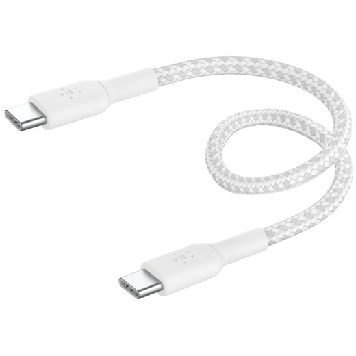 Kabllo Belkin USB-C / USB-C, 0.15m, e bardhë