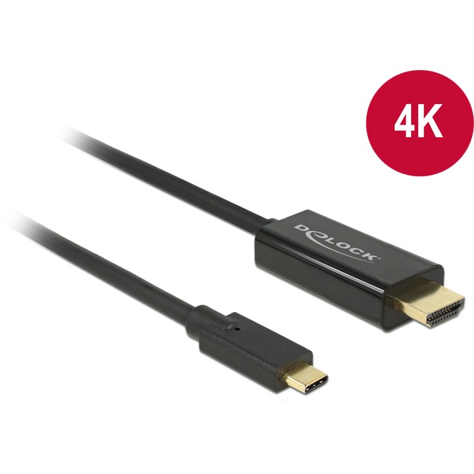 Kabllo HDMI DeLock / USB-C (ST-ST) / 1m / 4K 30Hz / e zezë