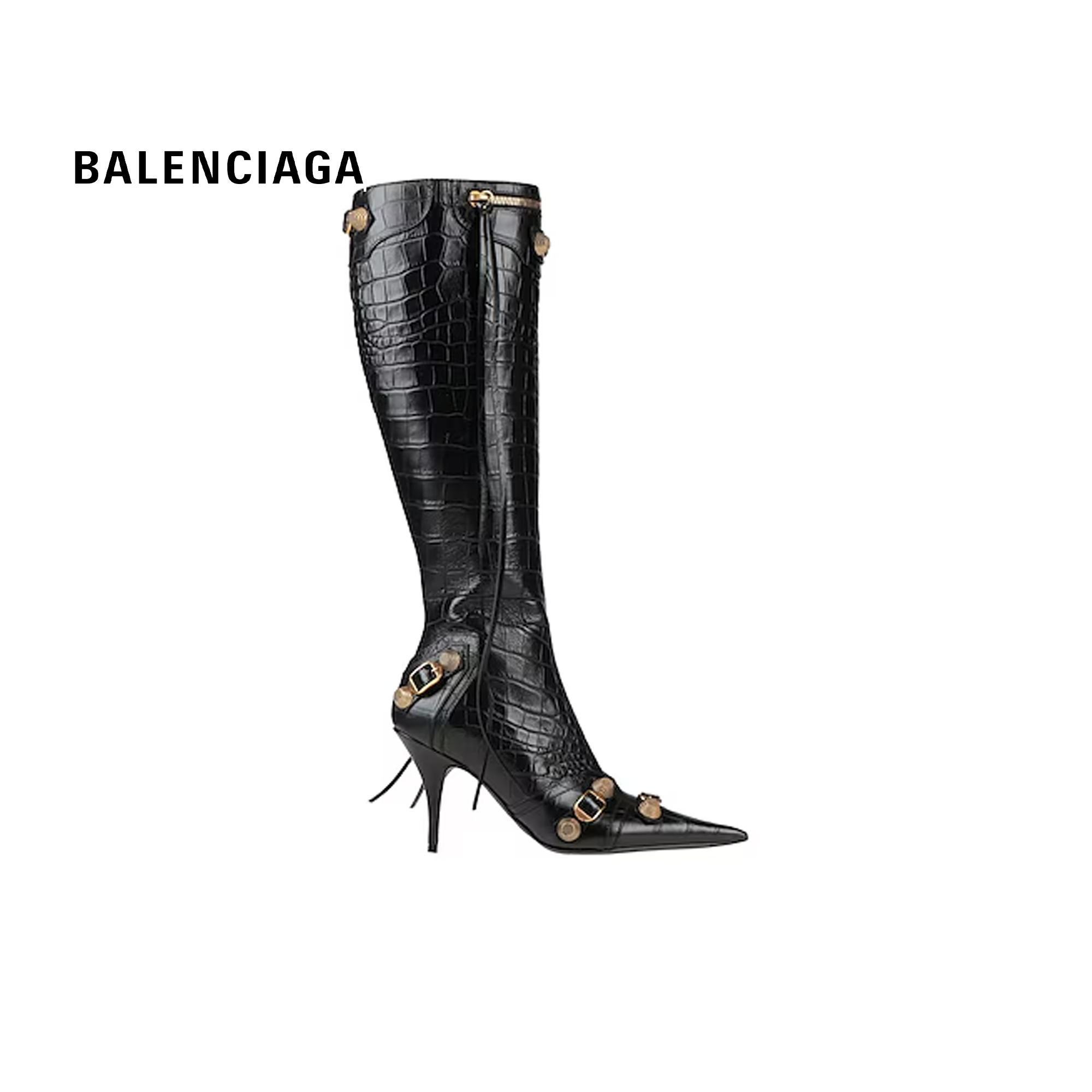Çizme - BALENCIAGA lëkure "Cagole" në stil motoristësh