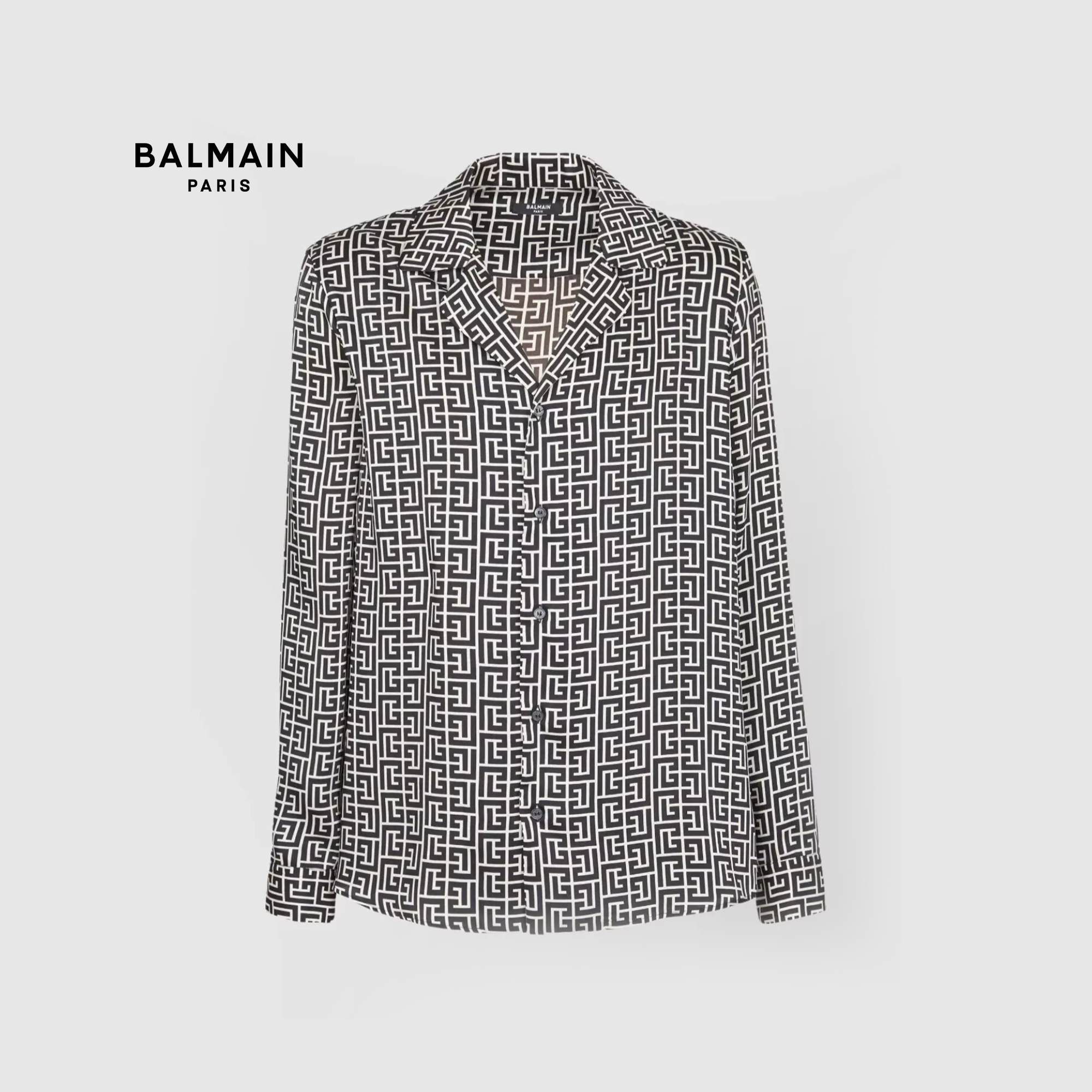 T-SHIRT - BALMAIN Flowing monogram shirt with pyjama neckline | XS, S, L, XL